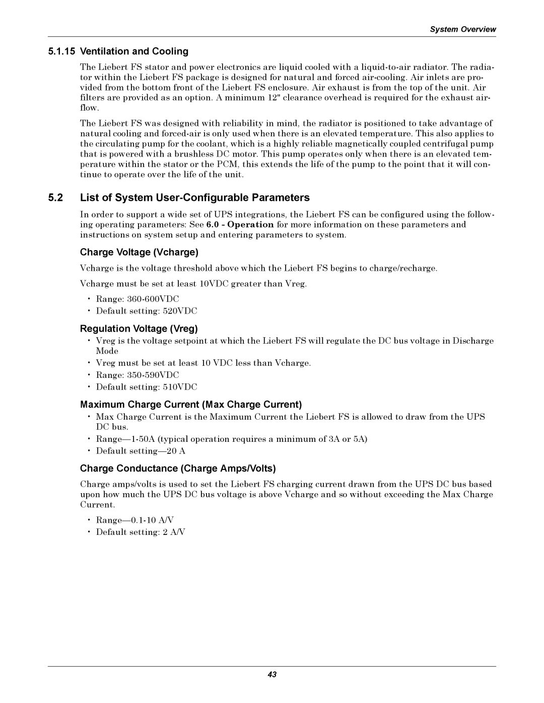 Emerson Series 600, SERIES 600T user manual List of System User-Configurable Parameters 