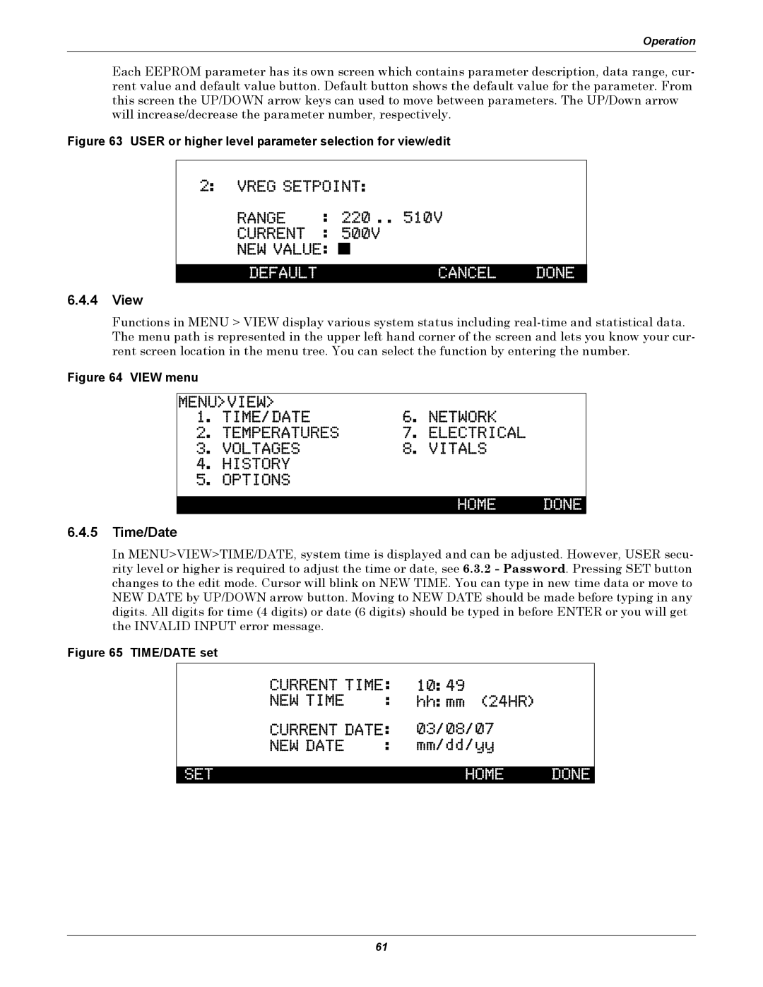 Emerson Series 600, SERIES 600T user manual View, Time/Date 