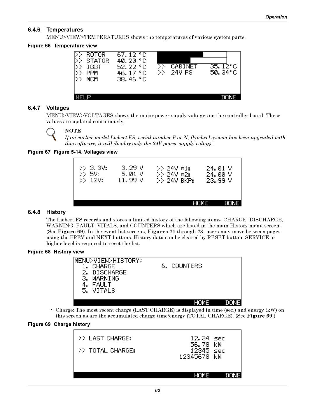 Emerson SERIES 600T, Series 600 user manual Temperatures, Voltages, History 