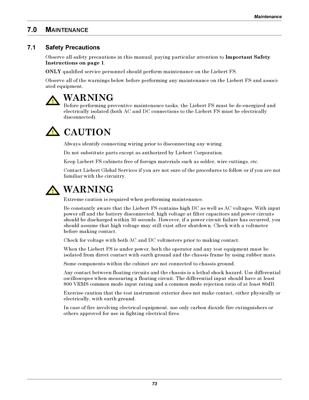 Emerson Series 600, SERIES 600T user manual Safety Precautions 