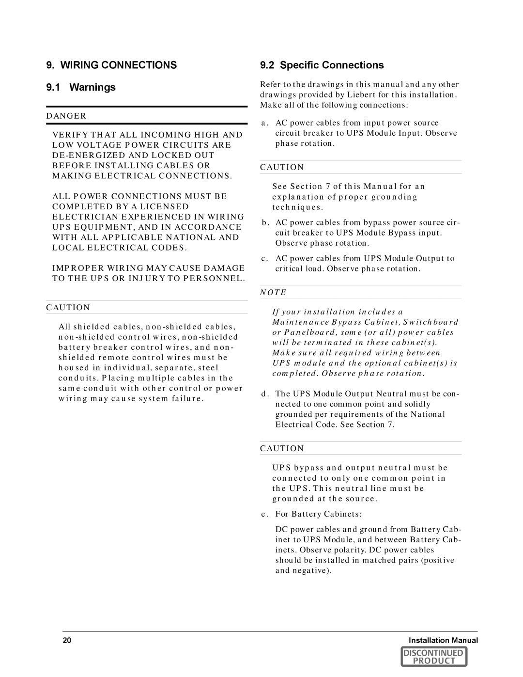 Emerson SERIES 600T manual Wiring Connections, Specific Connections 