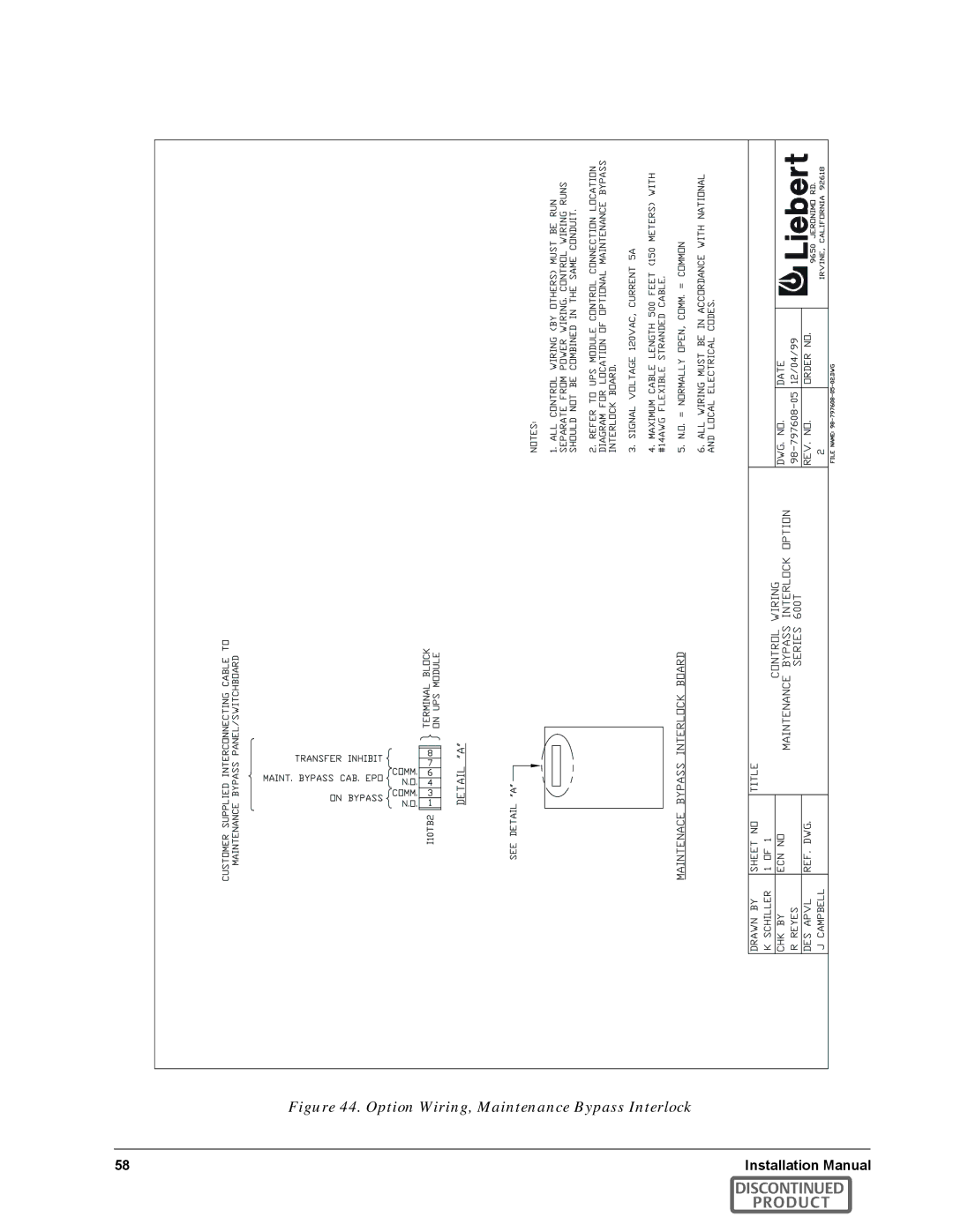 Emerson SERIES 600T manual Option Wiring, Maintenance Bypass Interlock 