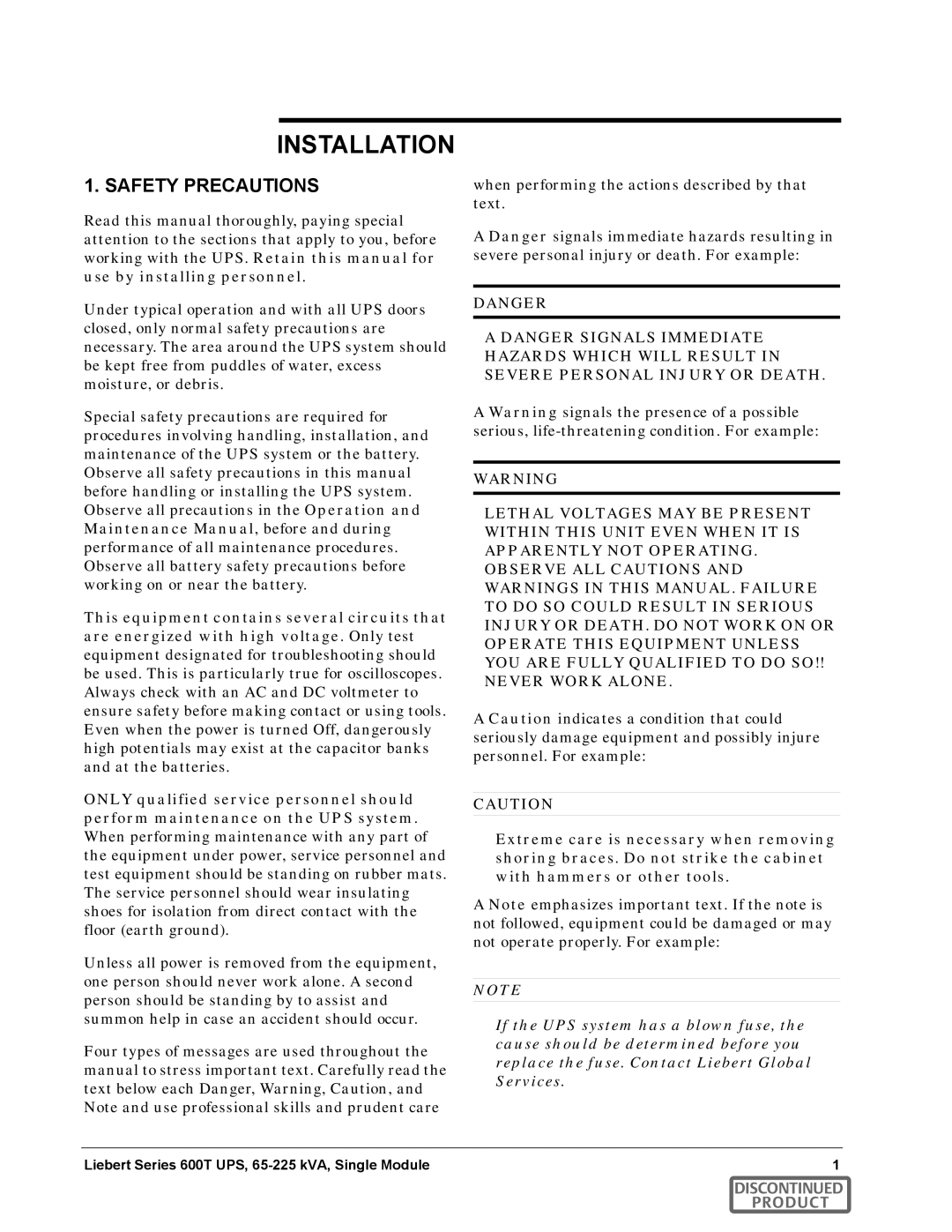 Emerson SERIES 600T manual Installation 