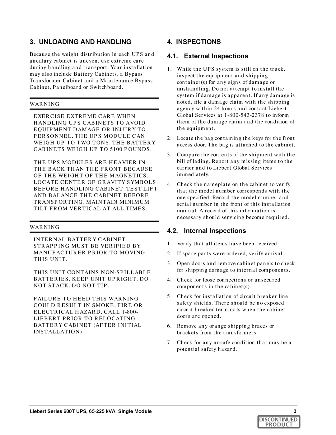 Emerson SERIES 600T manual External Inspections, Internal Inspections 