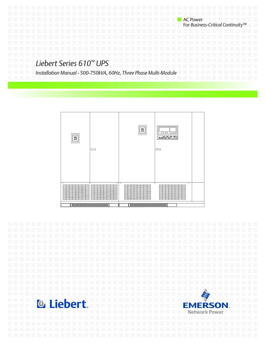 Emerson installation manual Liebert Series 610 UPS 