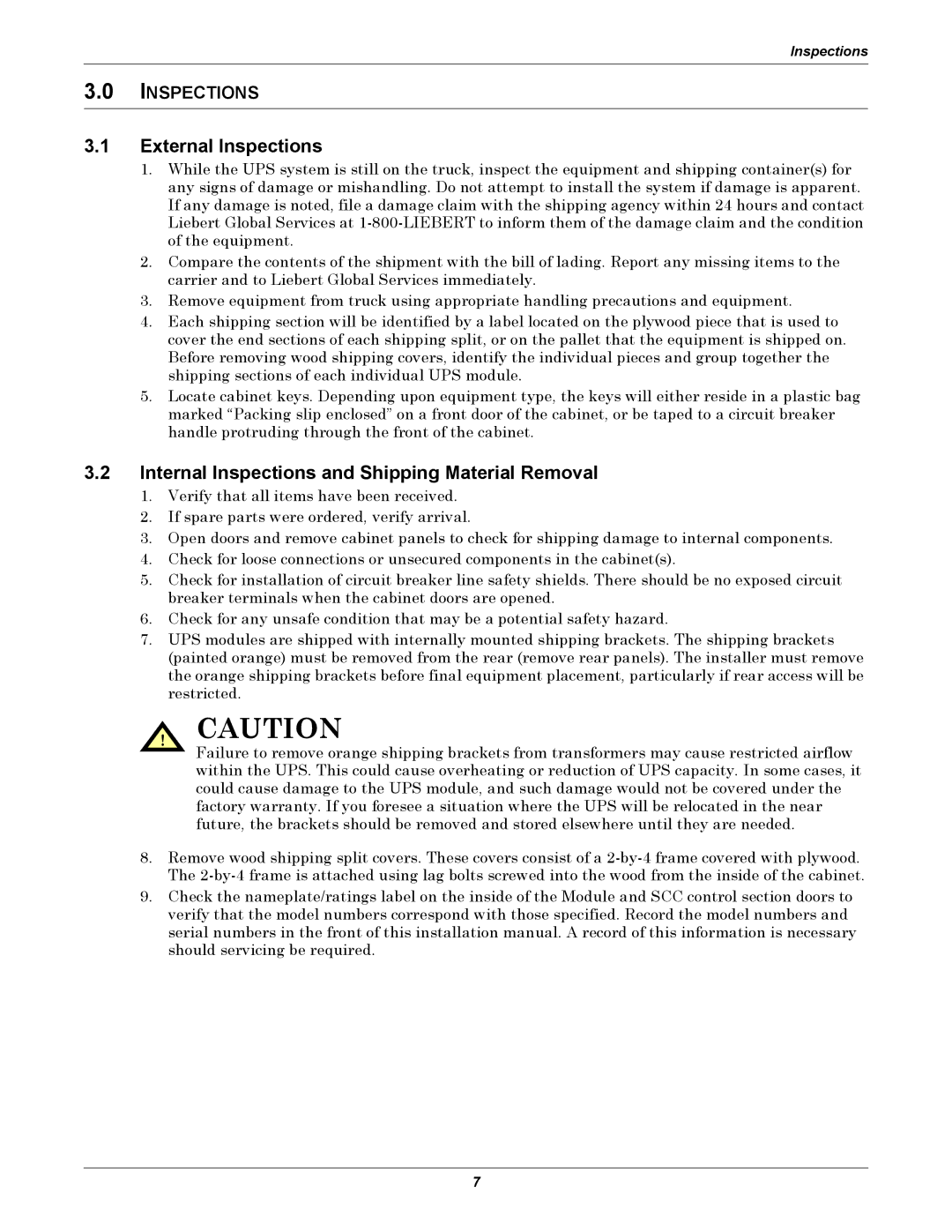 Emerson Series 610 installation manual External Inspections, Internal Inspections and Shipping Material Removal 