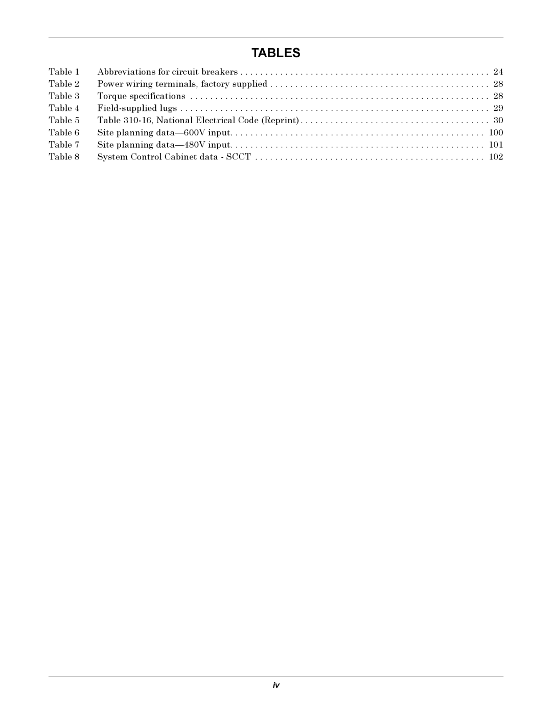 Emerson Series 610 installation manual Tables 