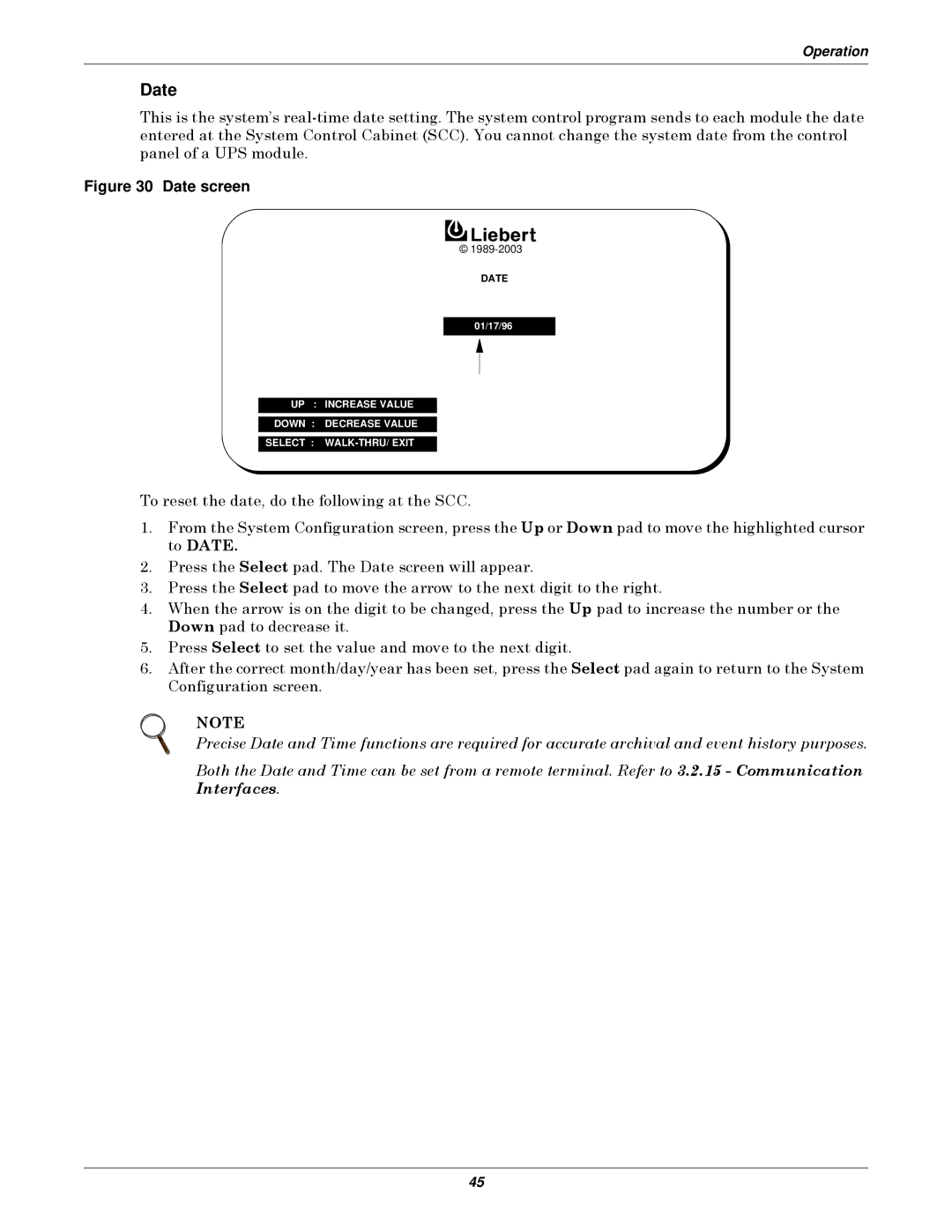 Emerson Series 610 manual Date screen 