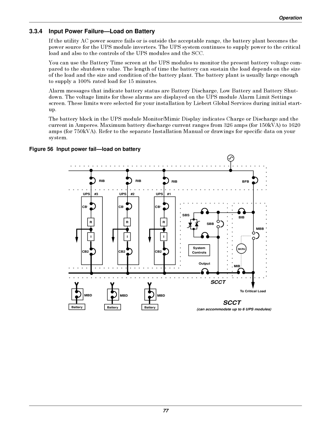 Emerson Series 610 manual Input Power Failure-Load on Battery, Input power fail-load on battery 