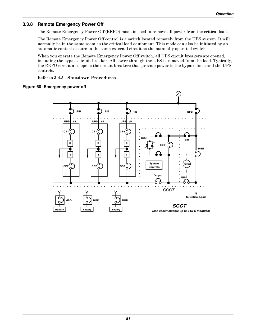 Emerson Series 610 manual Remote Emergency Power Off, Emergency power off 