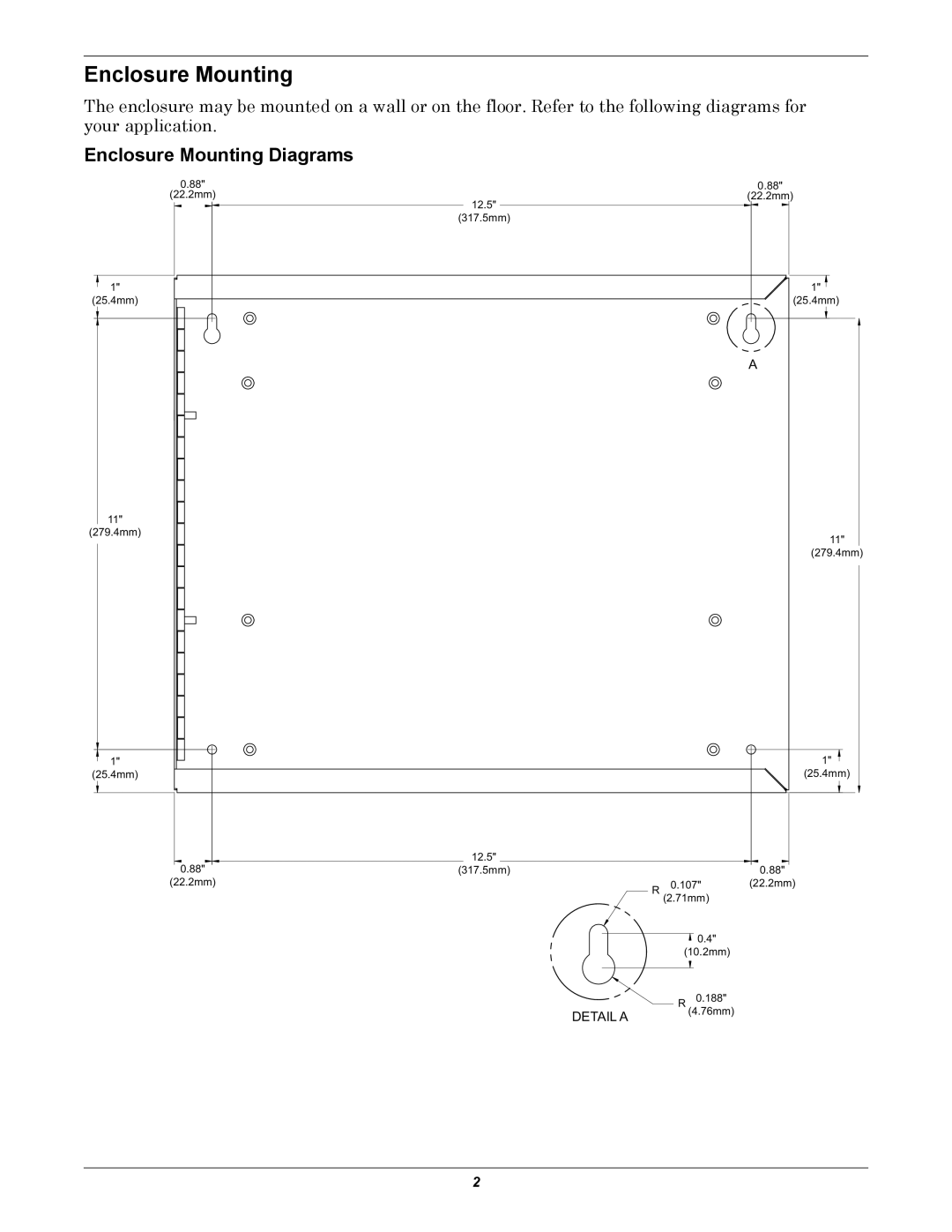 Emerson SiteLink-4E, SiteLink-2E, SiteLink-12E dimensions Enclosure Mounting 