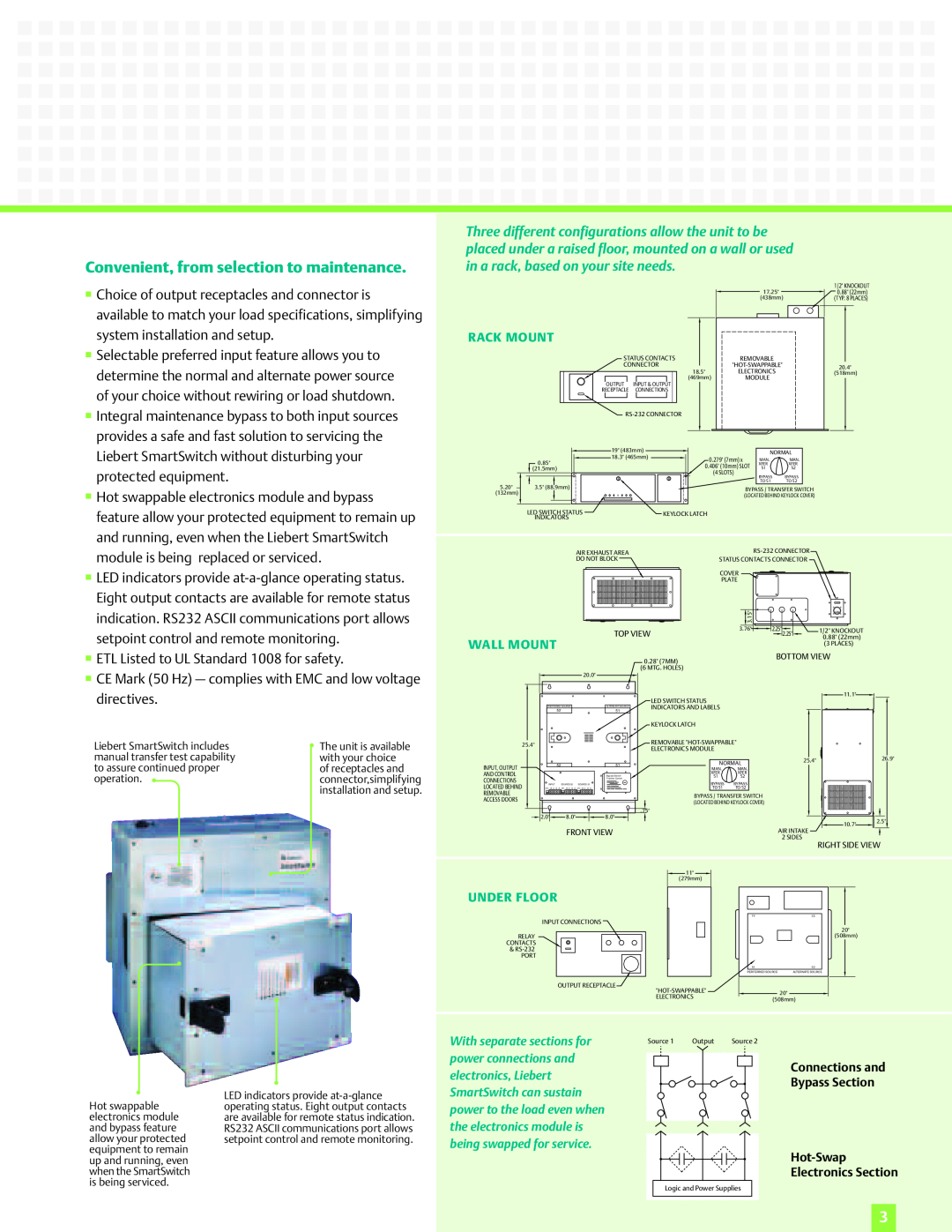 Emerson SmartSwitch manual Convenient, from selection to maintenance 