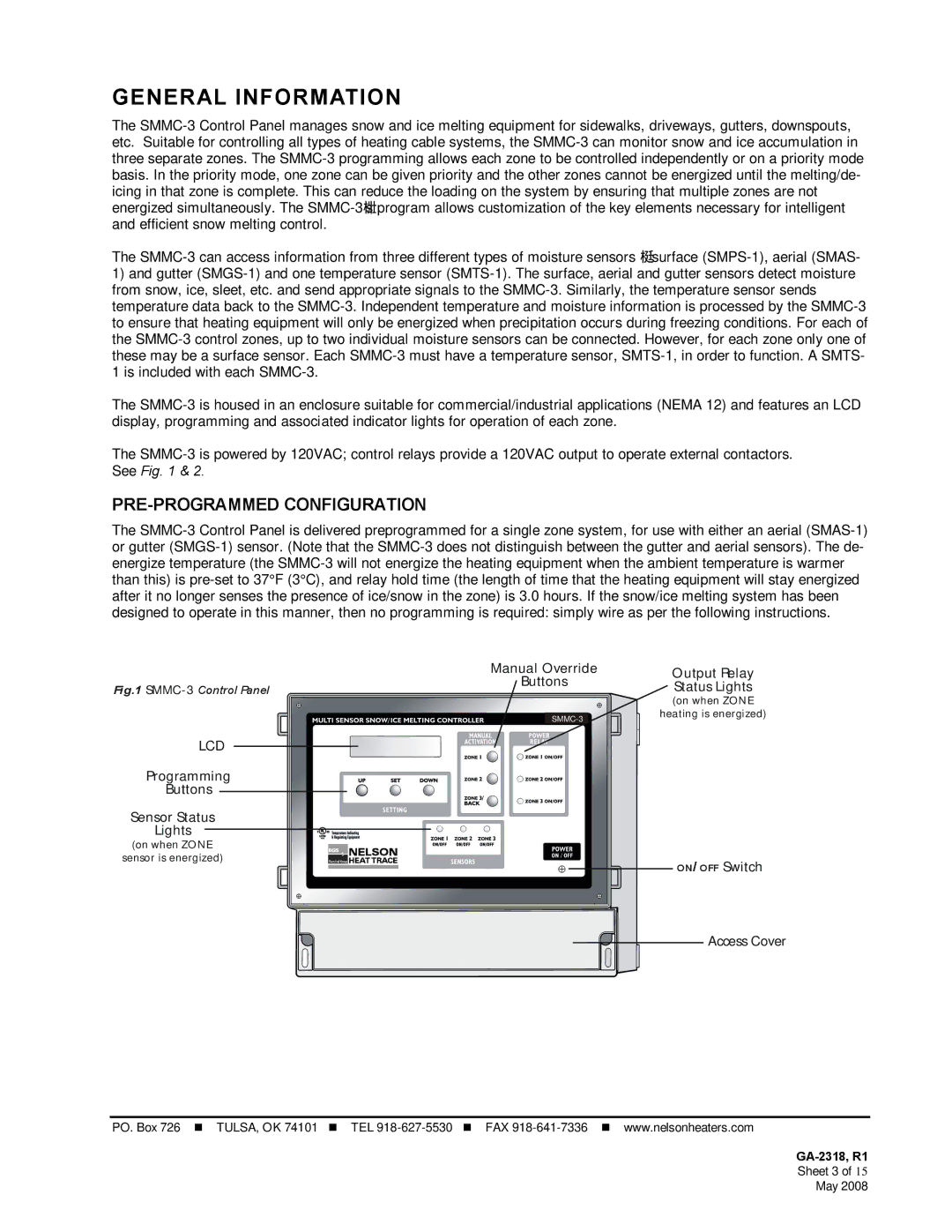 Emerson SMMC-3 manual General Information, PRE-PROGRAMMED Configuration, GA-2318, R1 