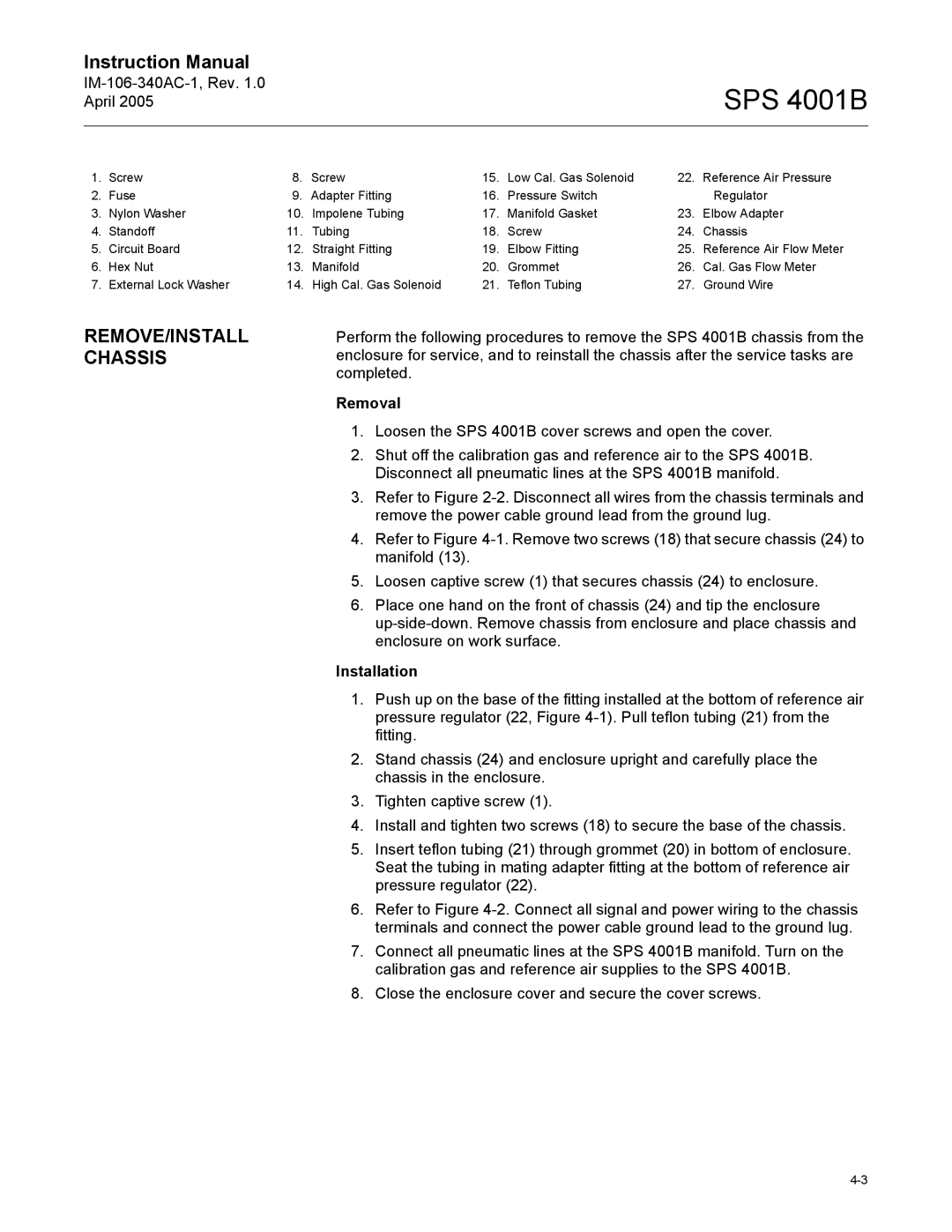 Emerson SPS 4001B instruction manual REMOVE/INSTALL Chassis, Removal, Installation 