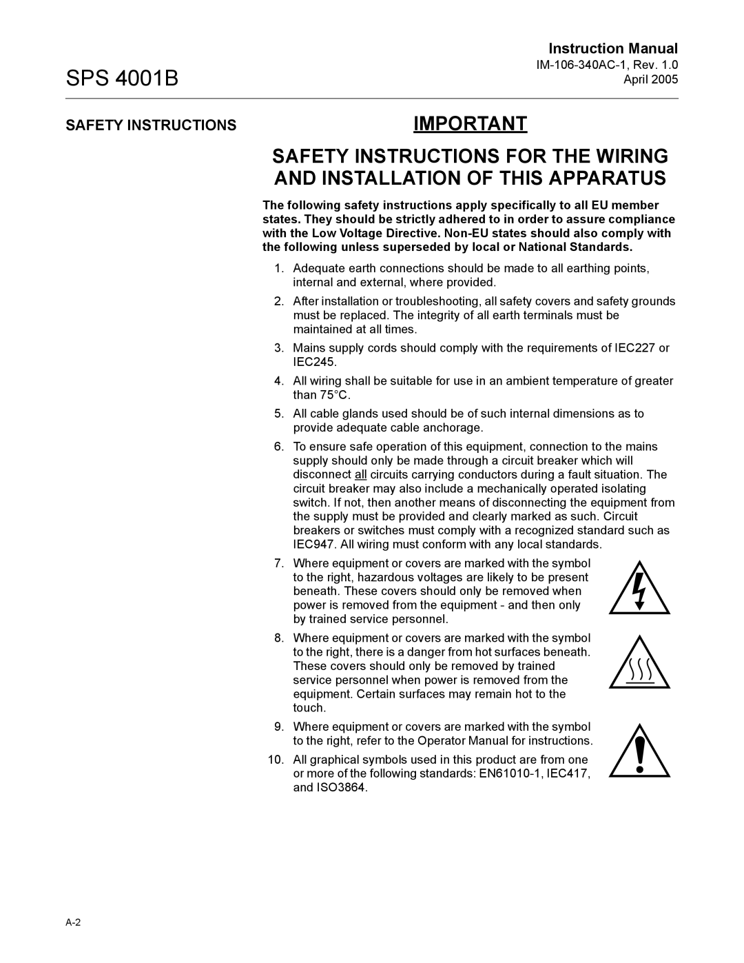 Emerson SPS 4001B instruction manual Safety Instructionsimportant 