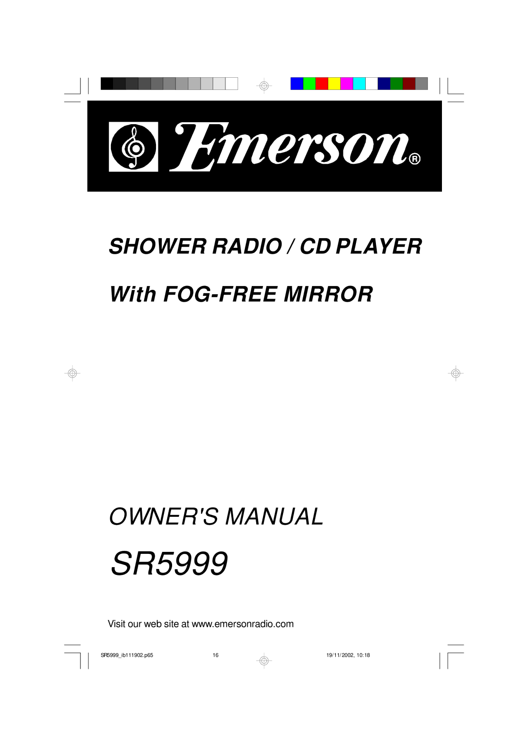 Emerson SR5999 owner manual 