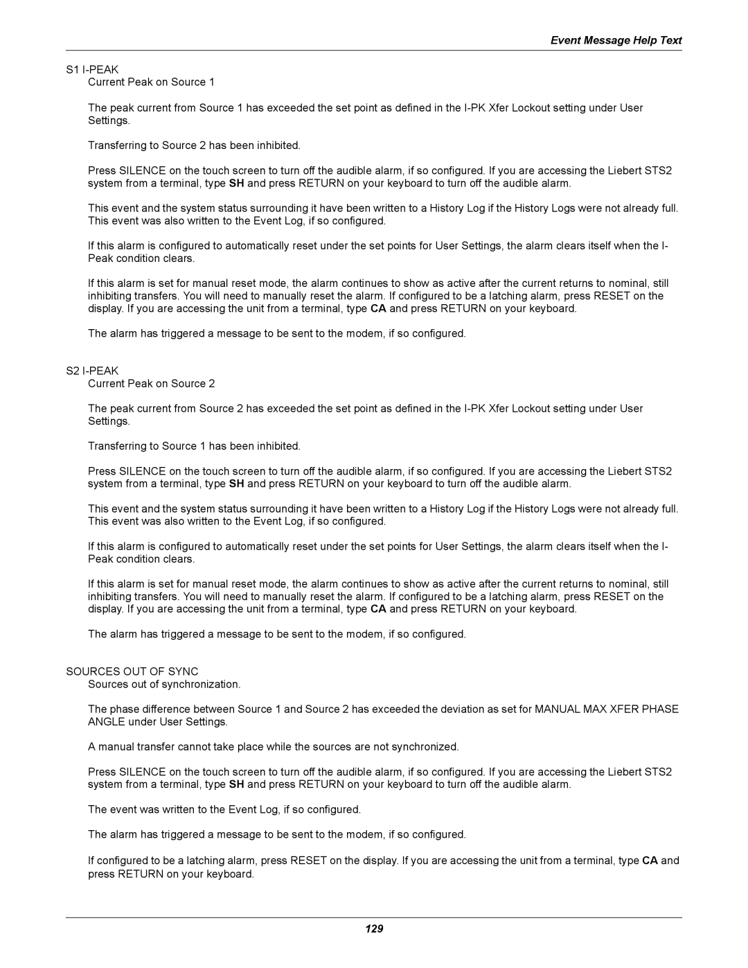 Emerson Static Transfer Switch user manual S1 I-PEAK, S2 I-PEAK 