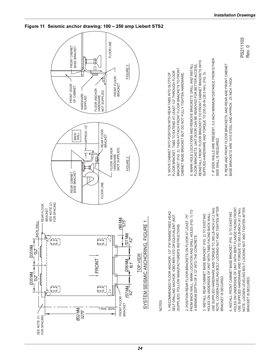 Emerson Static Transfer Switch user manual Seismic anchor 