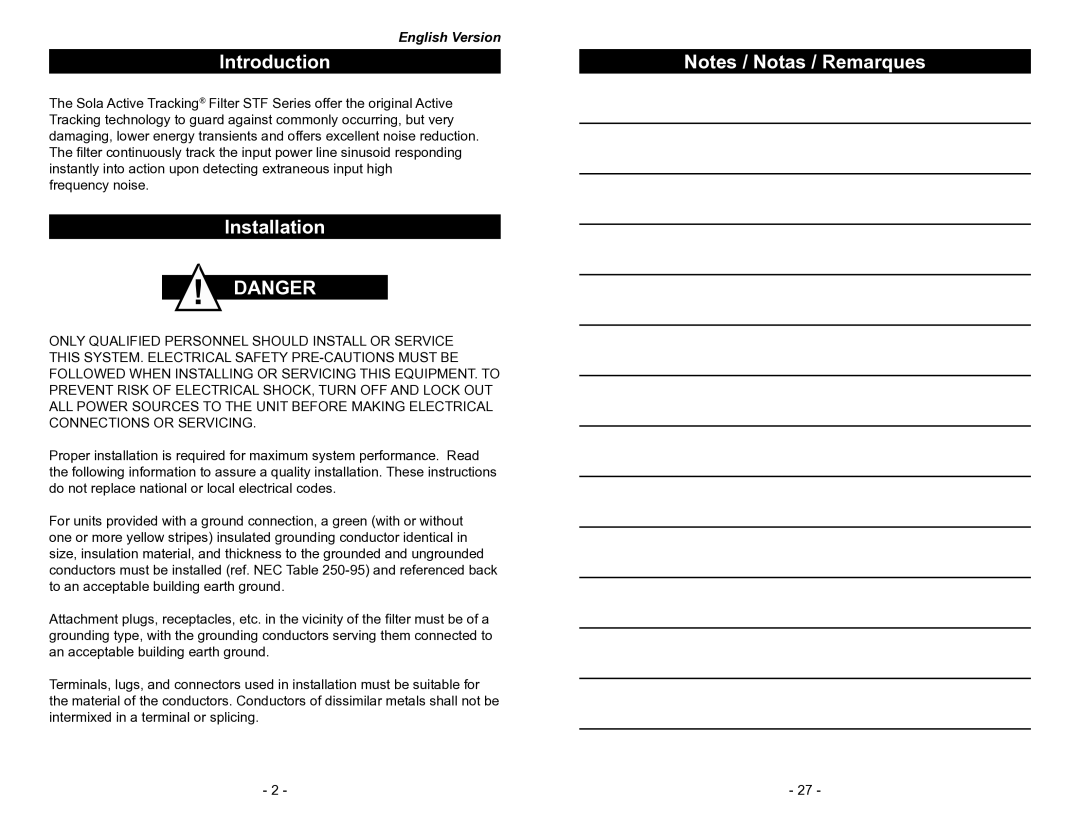 Emerson STF Series manual Introduction, Installation 