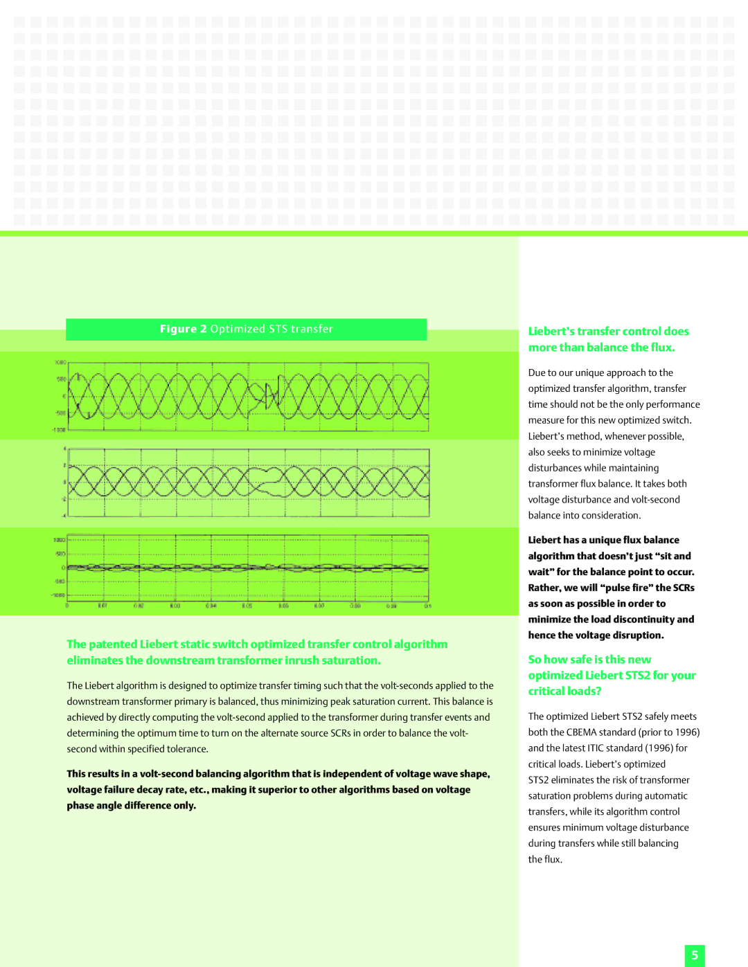 Emerson STS2 manual Liebert’s transfer control does more than balance the flux 