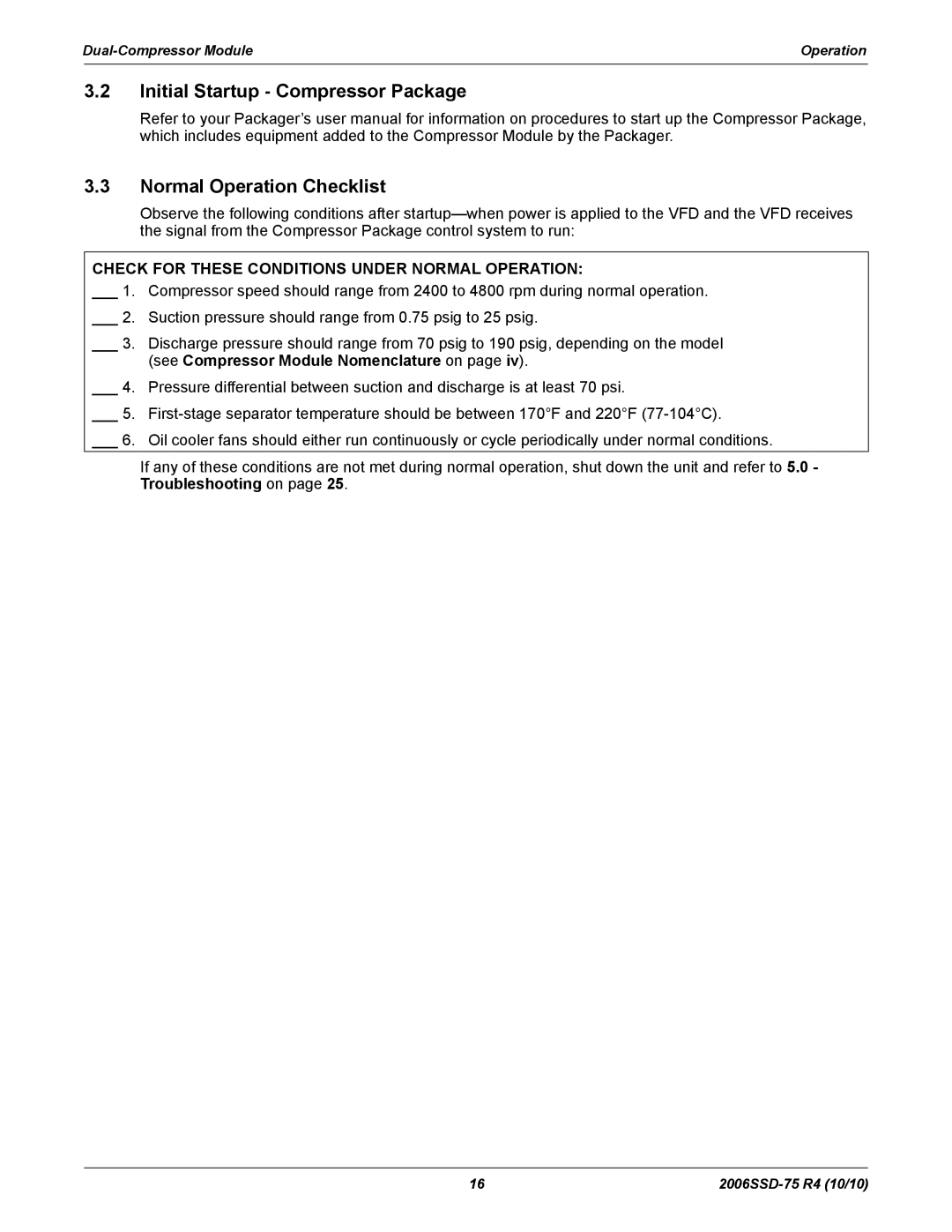 Emerson SZV32, SZO44, SZV44, SZO56 manual Check for These Conditions Under Normal Operation 