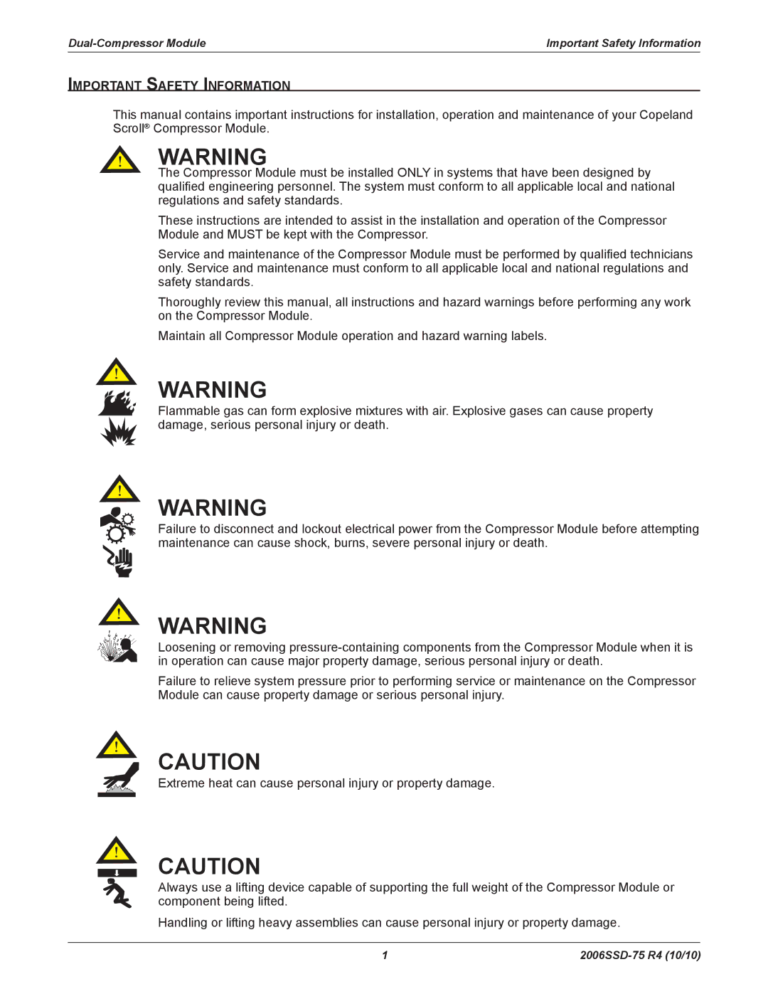 Emerson SZO56, SZO44, SZV44, SZV32 manual Important Safety Information 