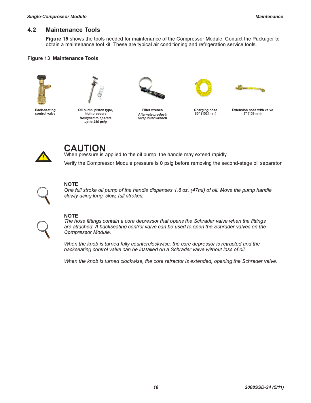 Emerson SZV22, SZO22 manual Maintenance Tools 