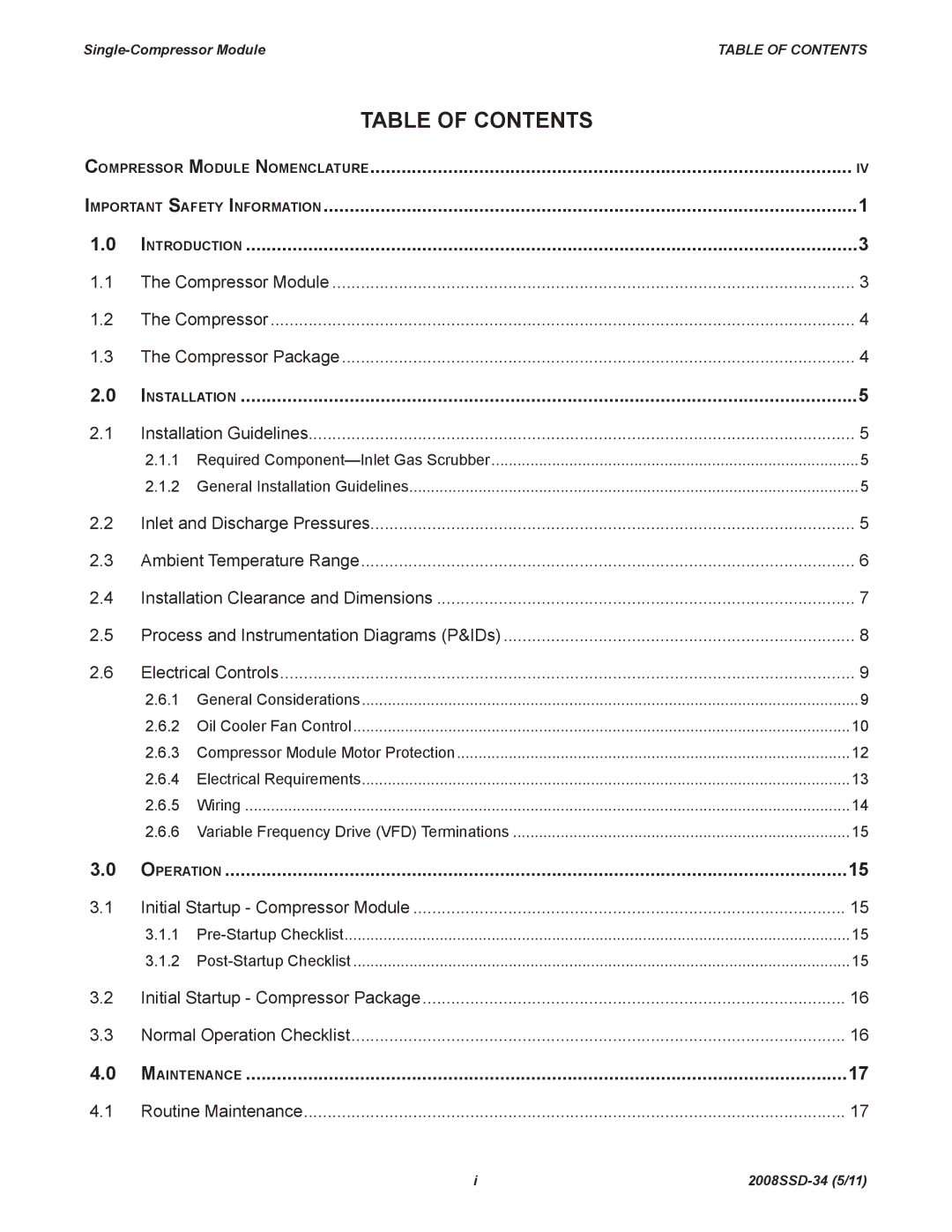 Emerson SZO22, SZV22 manual Table of Contents 