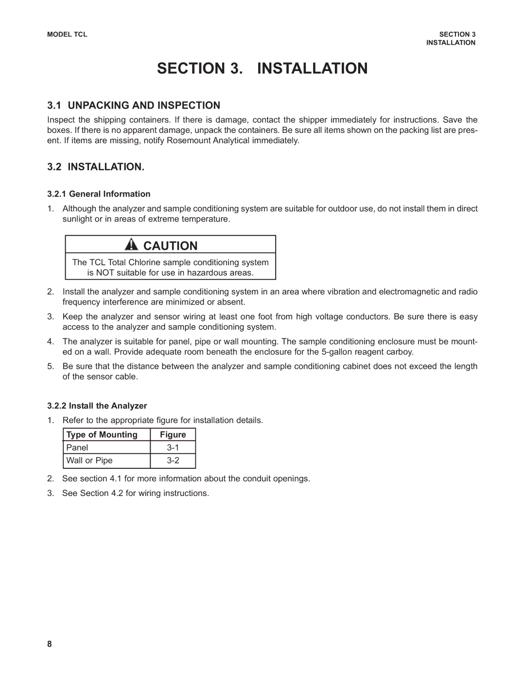 Emerson TCL instruction manual Installation, Unpacking and Inspection 