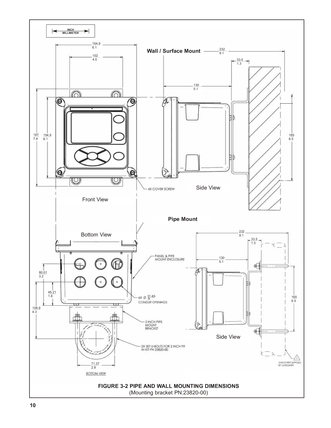 Emerson TCL instruction manual Wall / Surface Mount, Pipe Mount 