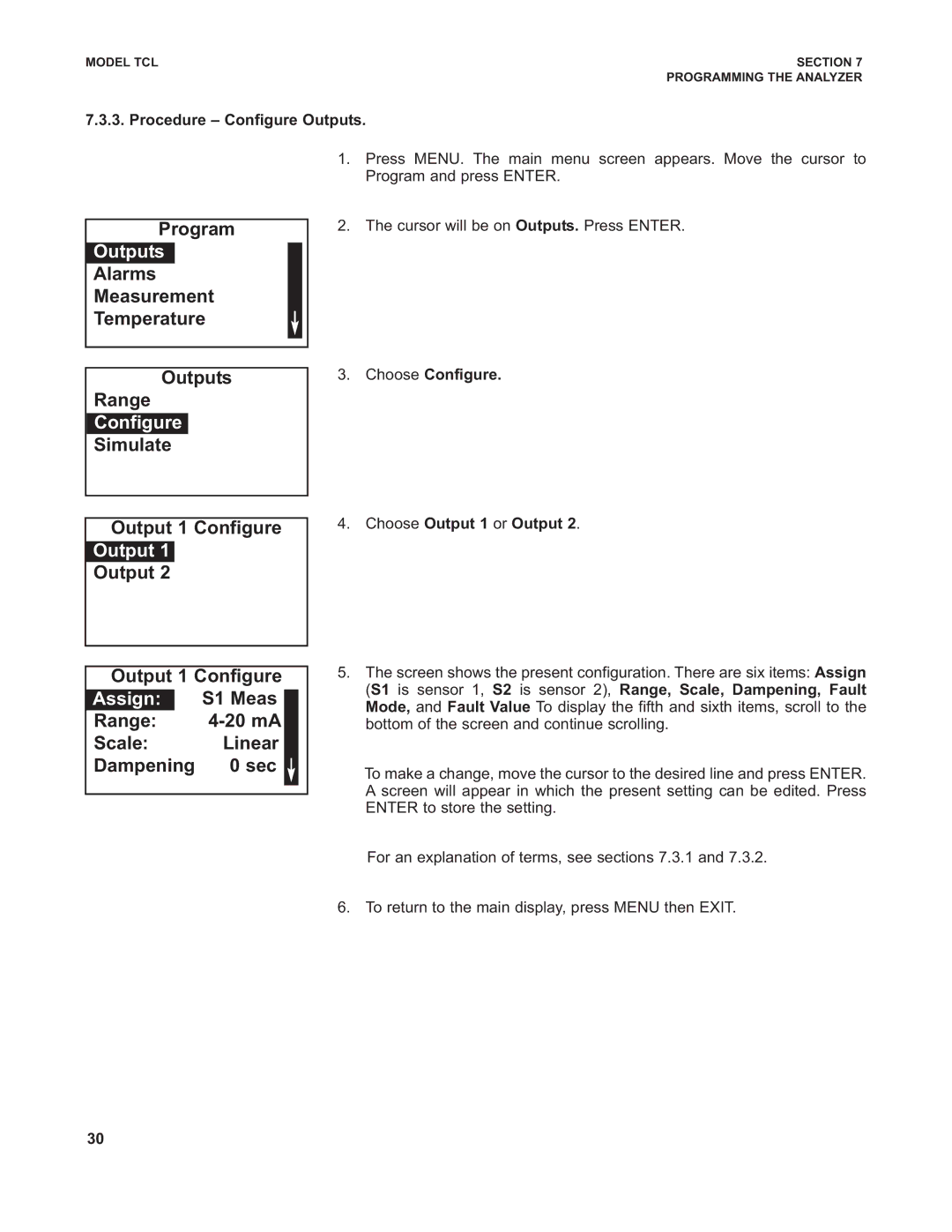 Emerson TCL instruction manual Configure, ProgramOutput, Assign 