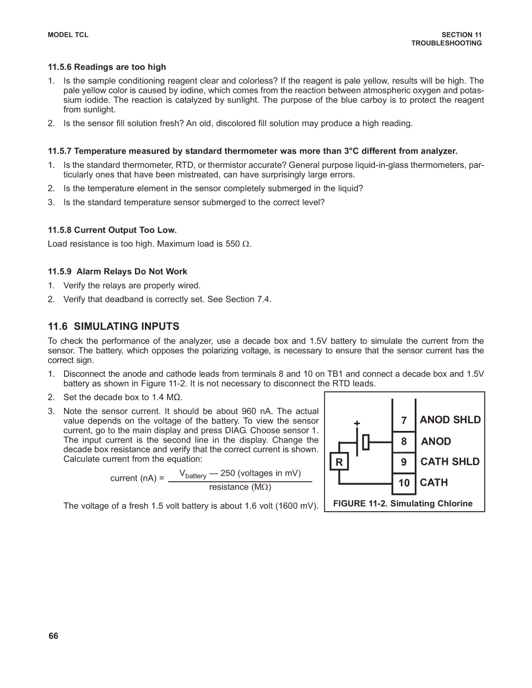 Emerson TCL instruction manual Simulating Inputs, Anod, Cath 