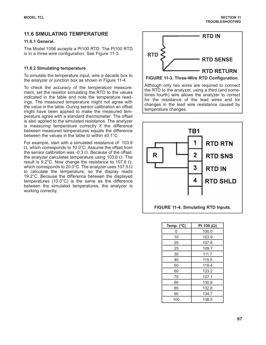 Emerson TCL instruction manual Simulating Temperature, Simulating temperature 