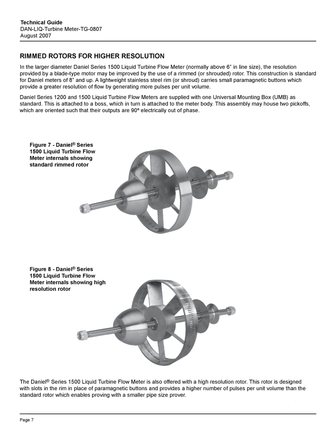 Emerson TG-0807 manual Rimmed Rotors for Higher Resolution 