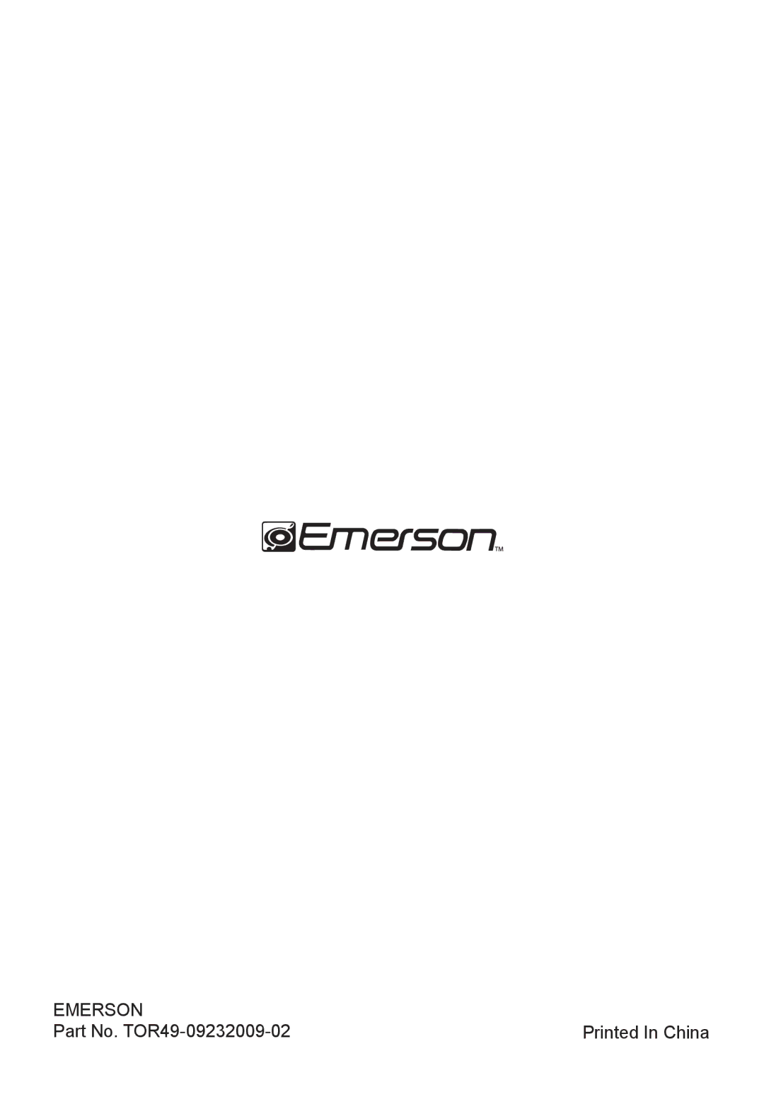 Emerson TOR49 owner manual Emerson 