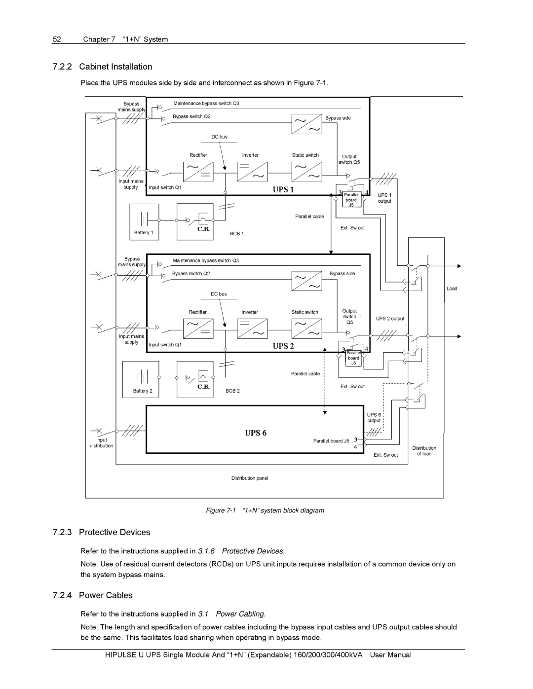 Emerson 160, U/300/S/12P, U /400/S/12P, U/300/S/6P, U /400/S/6P, 400KVA, 200 user manual Cabinet Installation, Power Cables 