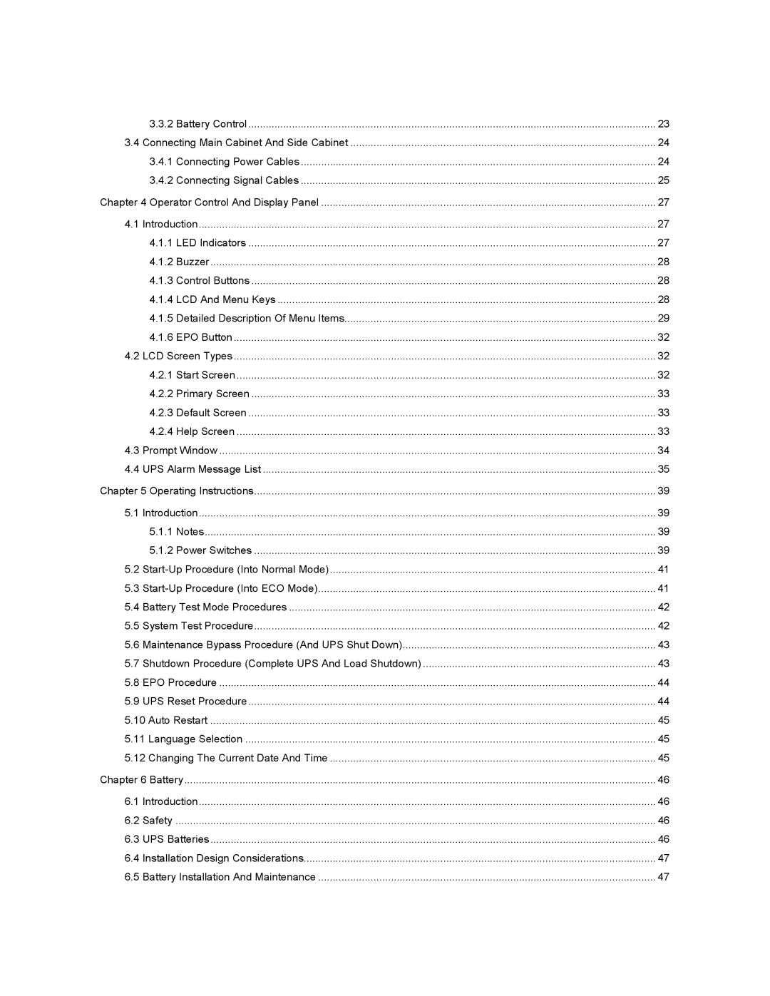 Emerson U /400/S/12P, U/300/S/12P, U/300/S/6P, U /400/S/6P, 400KVA, 200, 160 user manual 