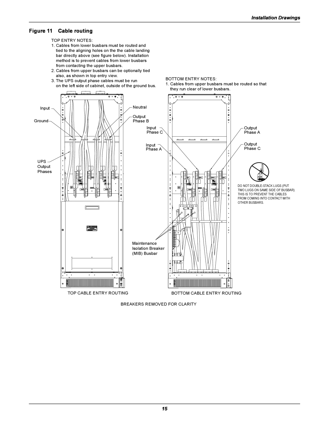 Emerson UPS Systems installation manual Cable routing, Installation Drawings 