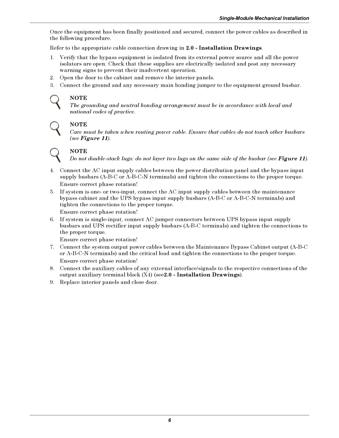 Emerson UPS Systems installation manual Single-Module Mechanical Installation 