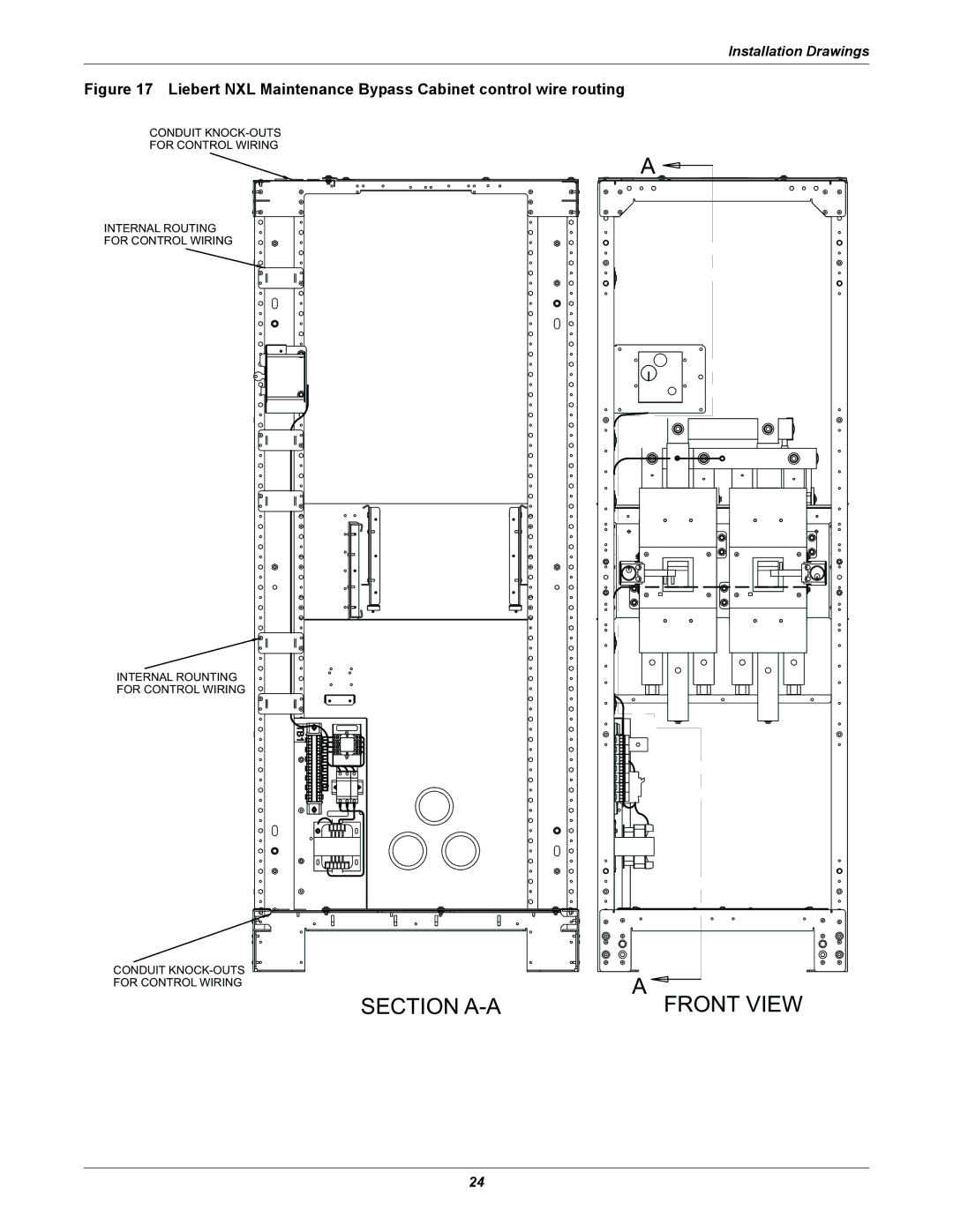 Emerson UPS Systems installation manual Section A-A 