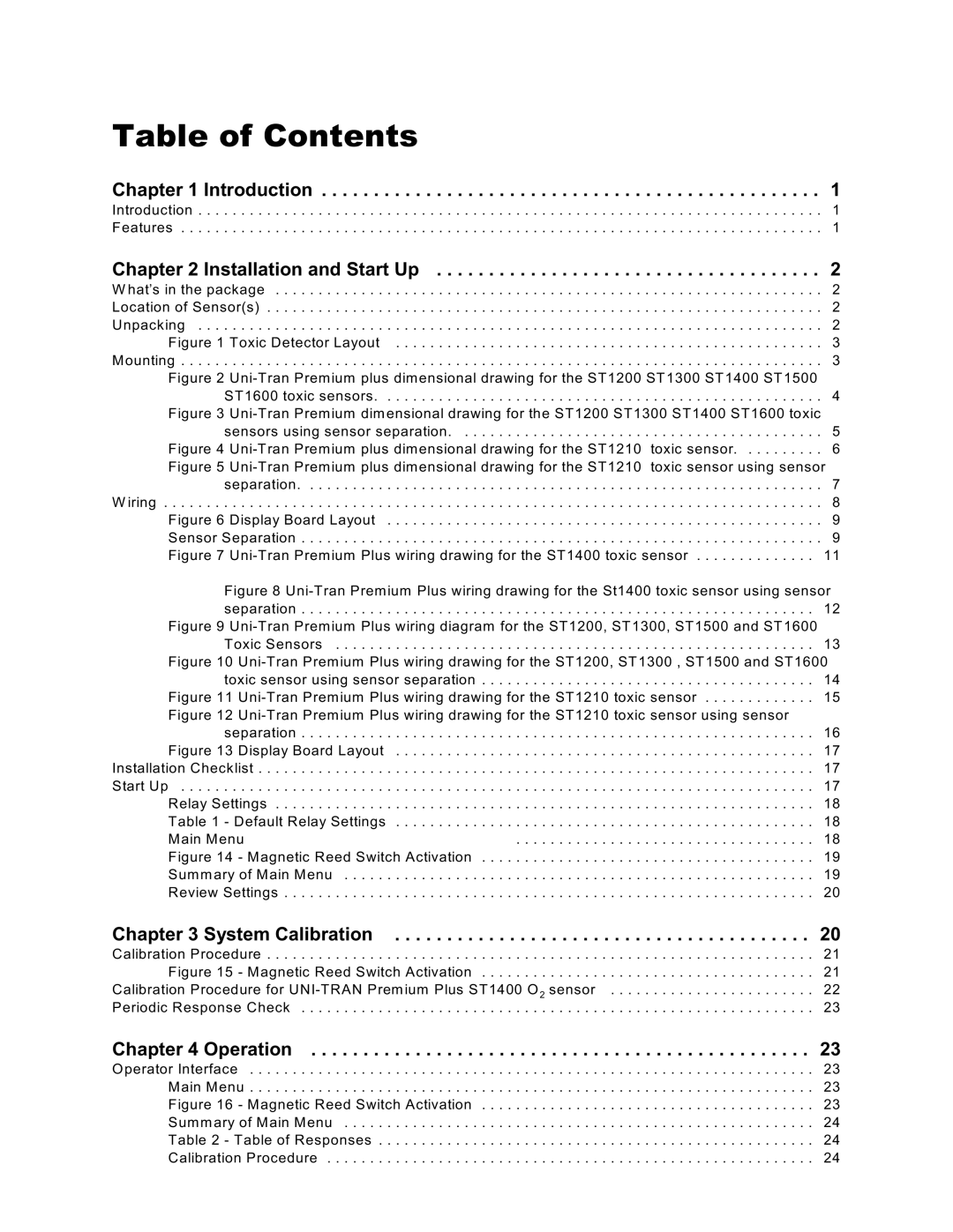 Emerson MA N-00 05-00, UT-P+-STXXXX user manual Table of Contents 