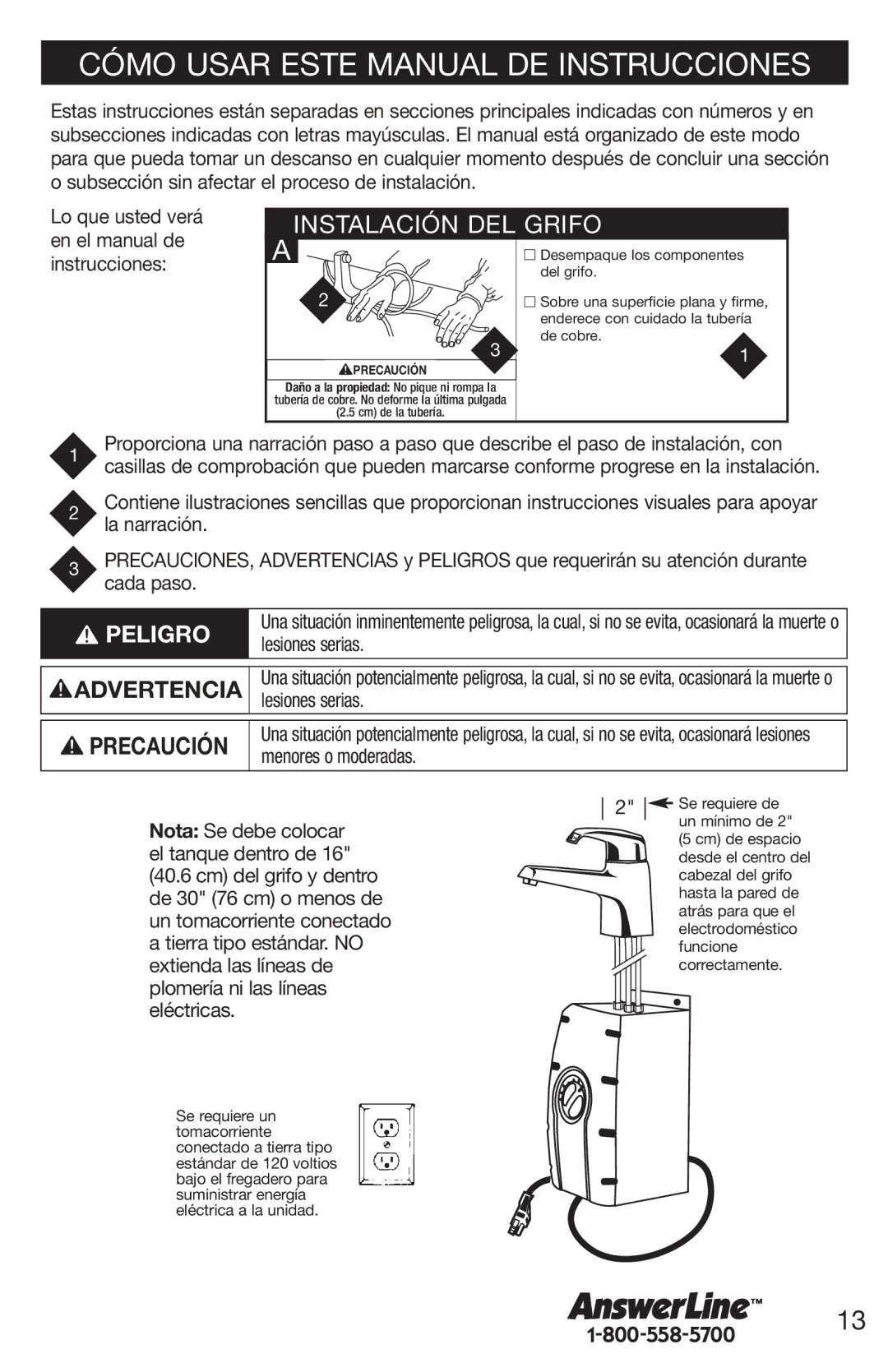 Emerson UWL owner manual Lesiones serias, Menores o moderadas 