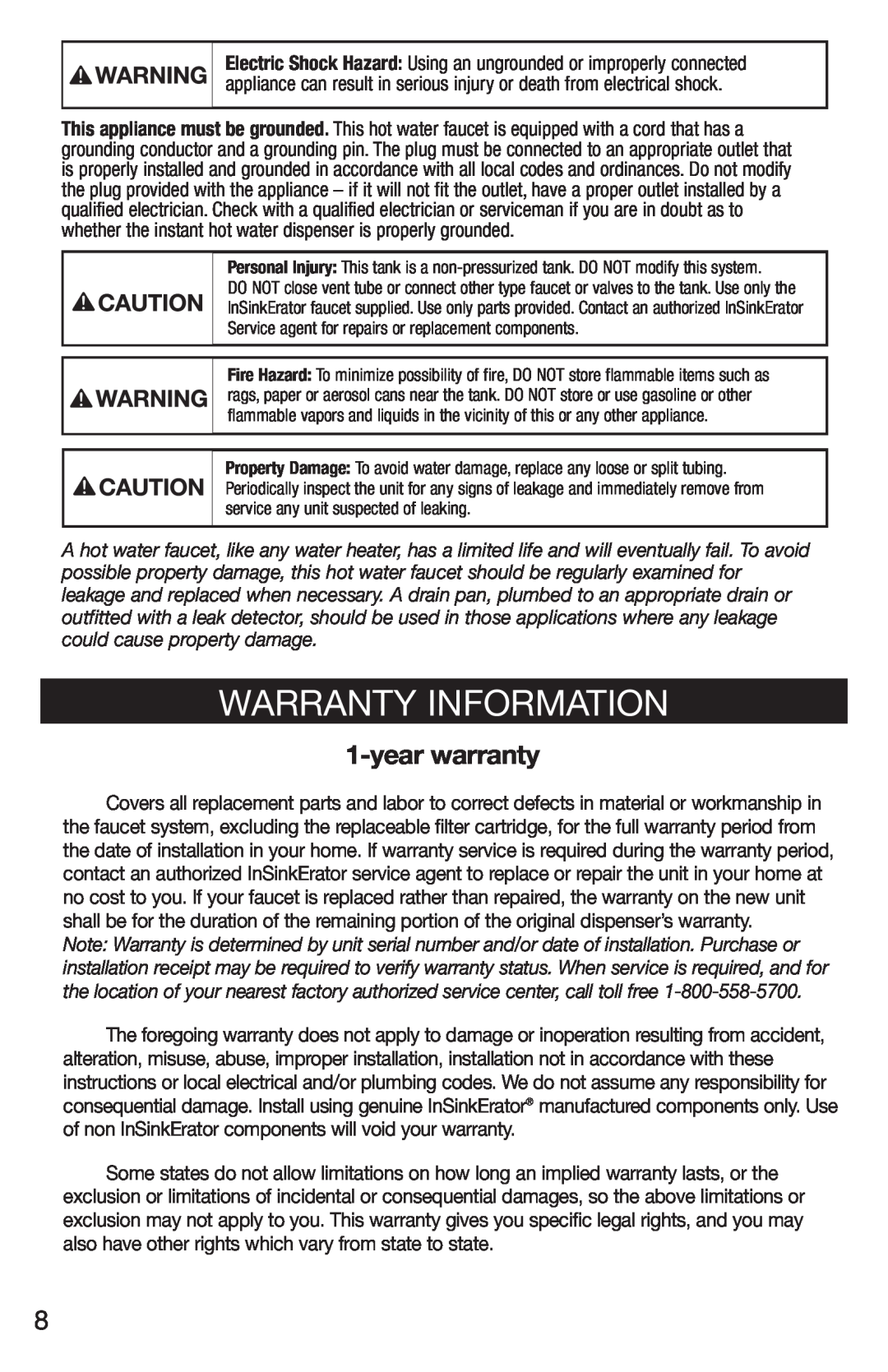 Emerson UWL owner manual Warranty Information, yearwarranty 