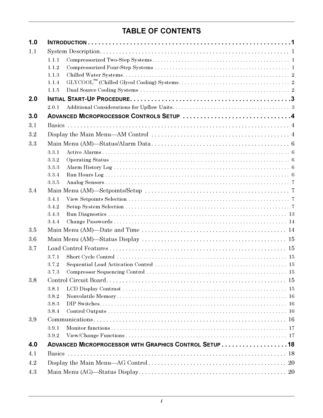 Emerson DH, VH, DE, VE manual Table of Contents 