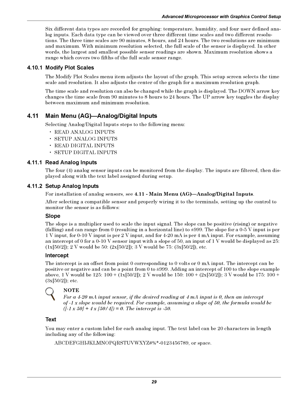 Emerson DE, VH, VE, DH manual Main Menu AG-Analog/Digital Inputs 