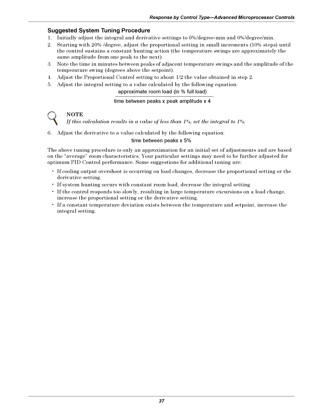 Emerson DE, VH, VE, DH manual Suggested System Tuning Procedure 