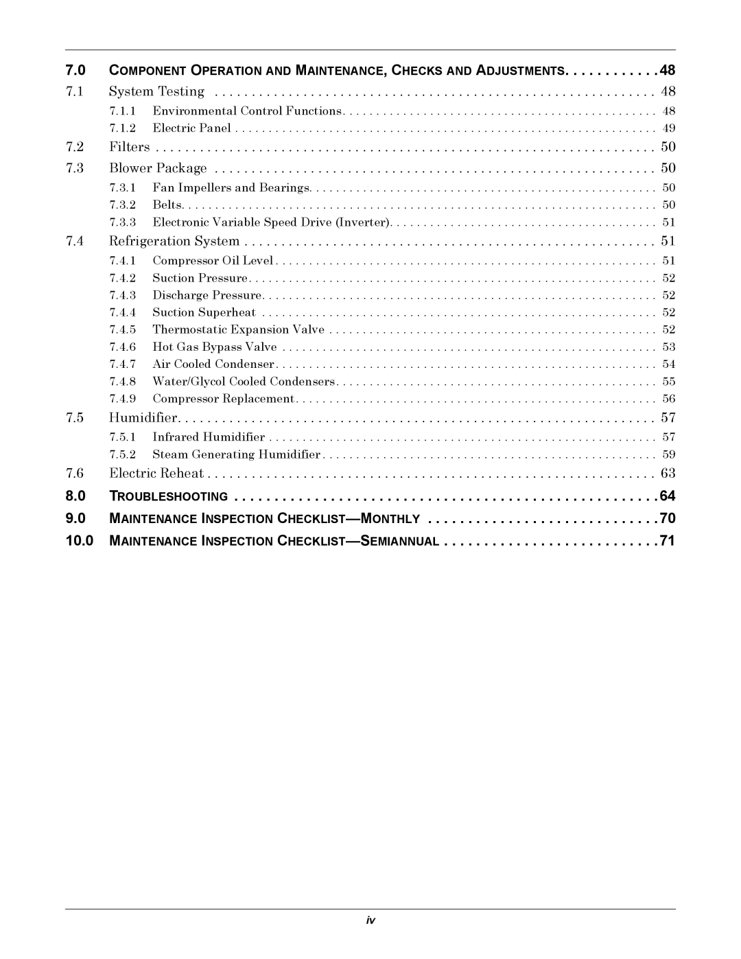 Emerson VE, VH, DE, DH manual System Testing 