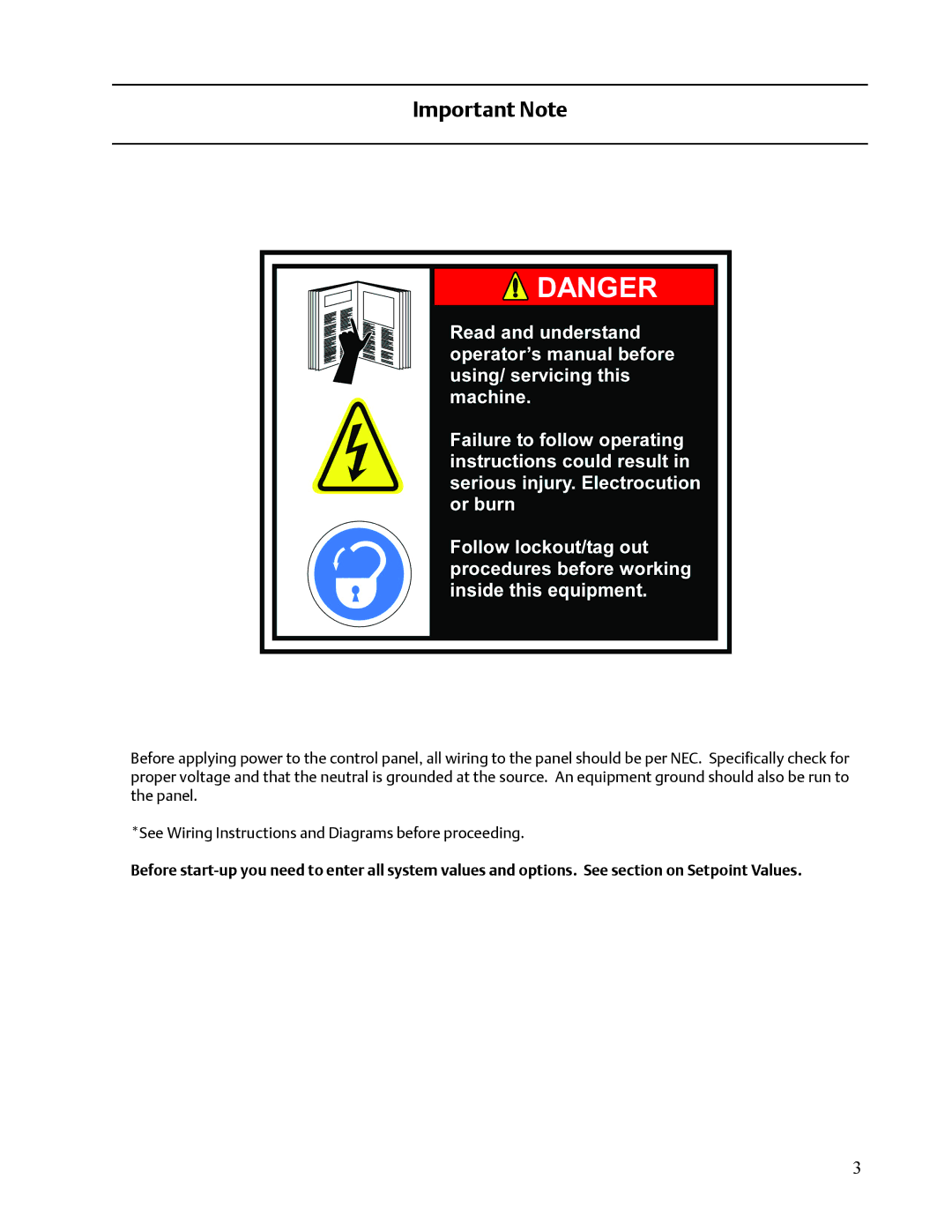 Emerson VISSION 20/20 service manual Important Note 