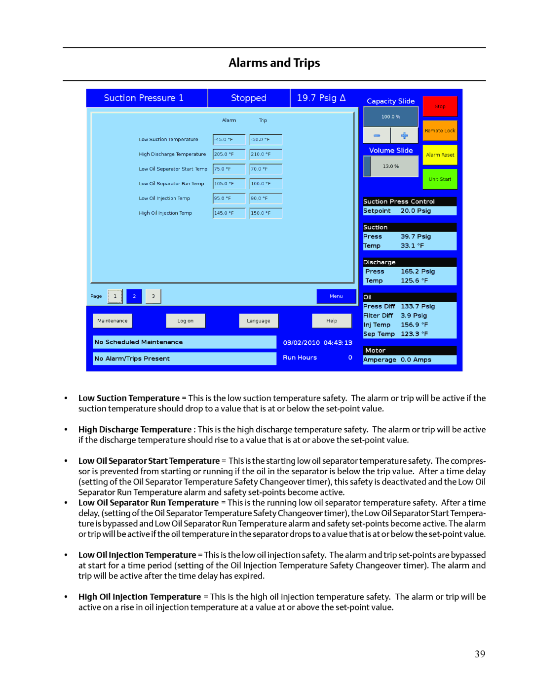 Emerson VISSION 20/20 service manual Alarms and Trips 