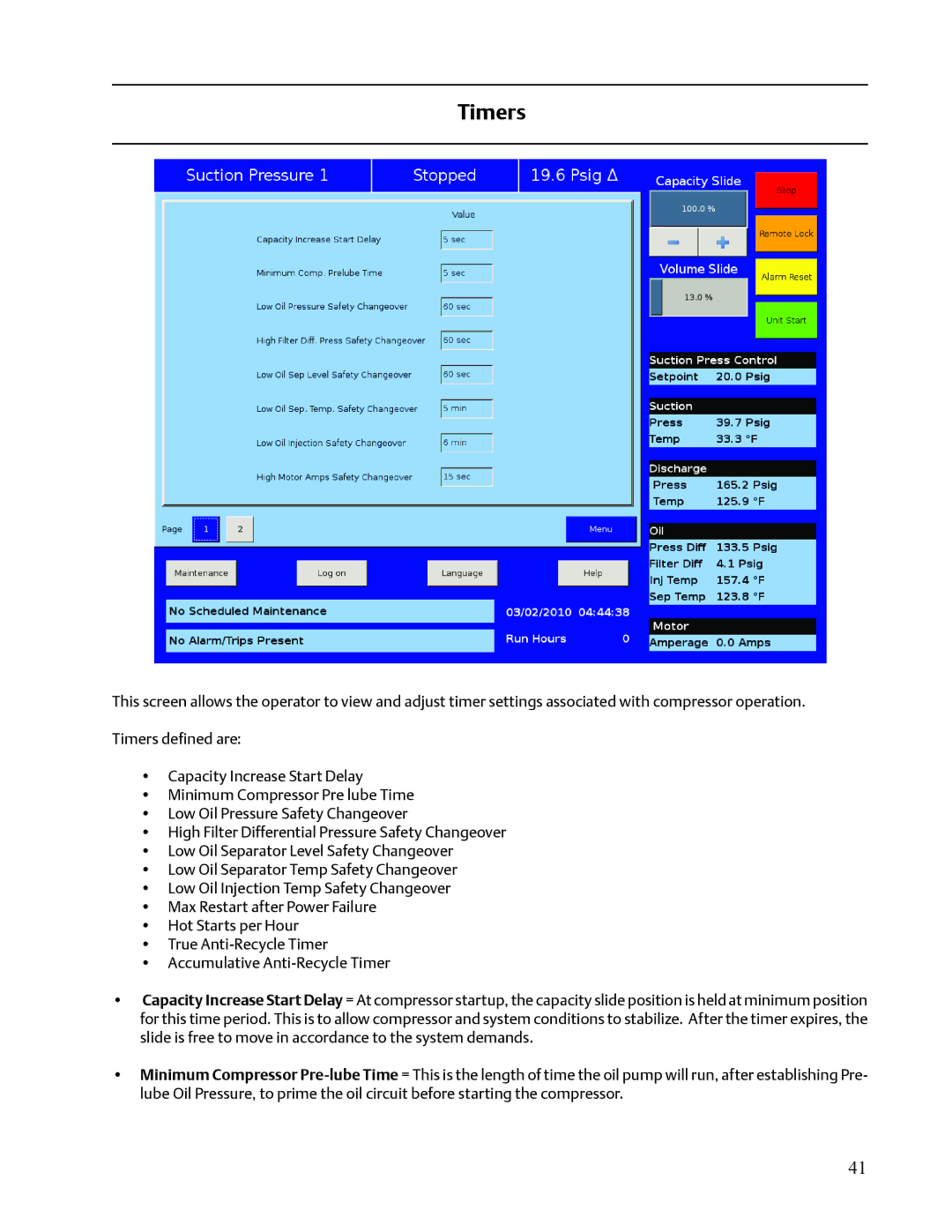 Emerson VISSION 20/20 service manual Timers 